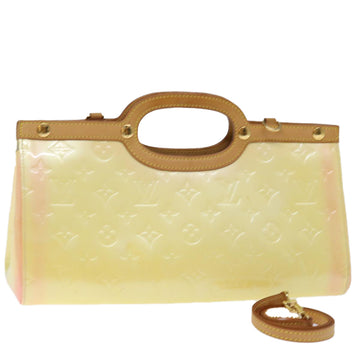 LOUIS VUITTON Monogram Vernis Roxbury Drive Hand Bag Perle M91374 LV Auth 72400