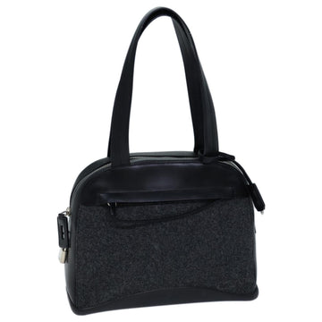 PRADA Shoulder Bag Wool Gray Auth 72599