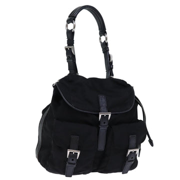PRADA Shoulder Bag Nylon Black Auth 72630