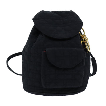 CHRISTIAN DIOR Canage Lady Dior Backpack Nylon Black Auth 72702