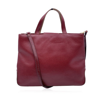 Roberto Capucci Vintage Burgundy Leather Tote Shoulder Bag