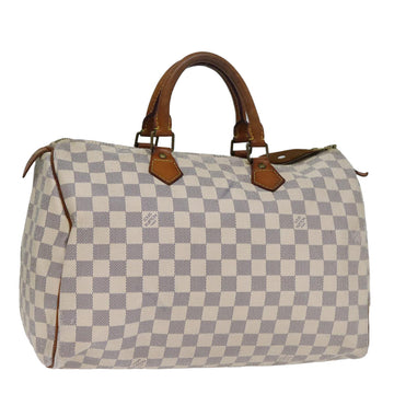 LOUIS VUITTON Damier Azur Speedy 35 Hand Bag N41535 LV Auth 73072