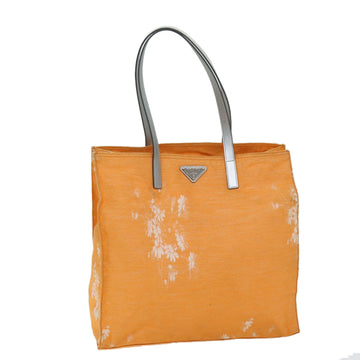 PRADA Tote Bag Canvas Orange Auth 73103