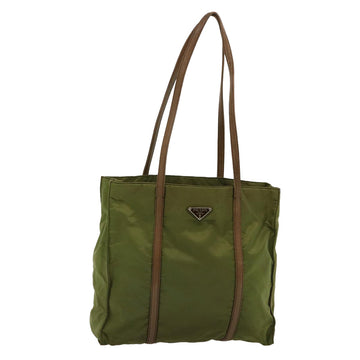 PRADA Tote Bag Nylon Khaki Auth 73104