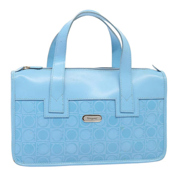 SALVATORE FERRAGAMO Hand Bag Leather Light Blue Auth 73197