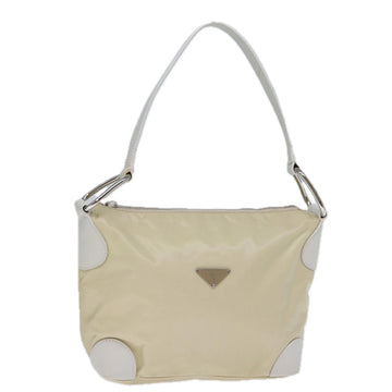 PRADA Shoulder Bag Nylon Cream Auth 73203