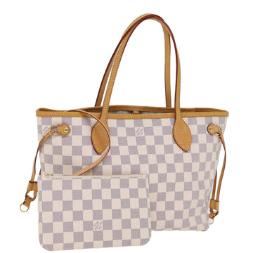 LOUIS VUITTON Damier Azur Neverfull PM Tote Bag N41362 LV Auth 73212