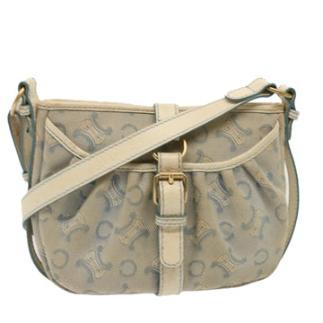 CELINE C Macadam Canvas Shoulder Bag Light Blue Auth 73243