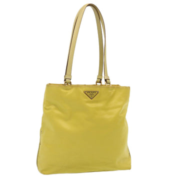 PRADA Tote Bag Nylon Yellow Auth 73333