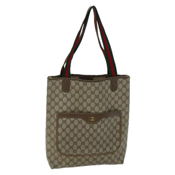 GUCCI GG Supreme Web Sherry Line Tote Bag Beige Red Green 39 02 003 Auth 73367