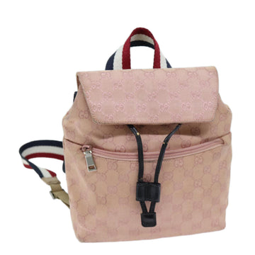 GUCCI GG Canvas Sherry Line Backpack Pink Red Navy 003 0242 Auth 73372