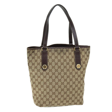 GUCCI GG Canvas Tote Bag Beige 153009 Auth 73451