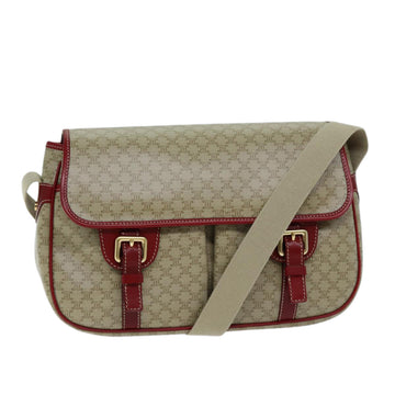 CELINE Macadam Canvas Shoulder Bag Beige Auth 73585