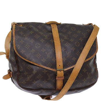 LOUIS VUITTON Monogram Saumur 35 Shoulder Bag M42254 LV Auth 73689