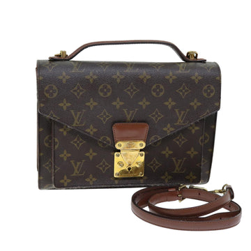 LOUIS VUITTON Monogram Monceau Hand Bag 2way M51185 LV Auth 73799