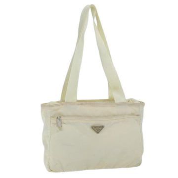 PRADA Shoulder Bag Nylon Cream Auth 73885