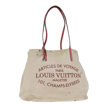 LOUIS VUITTON Cabas MM Tote Bag Canvas Pink Coraille M94502 LV Auth 74101