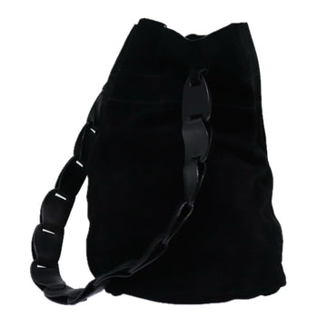 GUCCI Shoulder Bag Suede Black 001 2040 1828 Auth 74232