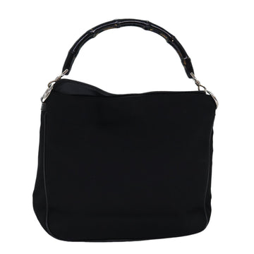 GUCCI Bamboo Hand Bag Nylon Black 001 1638 3444 Auth 74233