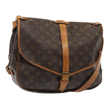 LOUIS VUITTON Monogram Saumur 35 Shoulder Bag M42254 LV Auth 74367