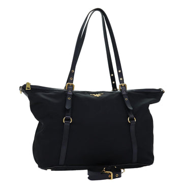 PRADA Tote Bag Nylon 2way Black Auth 74469