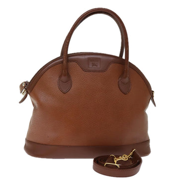 BURBERRYSs Hand Bag Leather 2way Brown Auth 74572