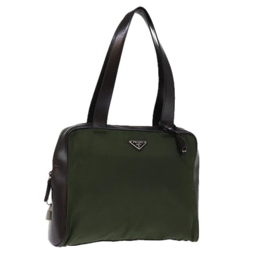 PRADA Shoulder Bag Nylon Khaki Auth 74578