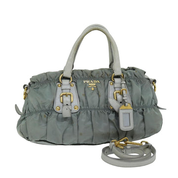 PRADA Hand Bag Nylon 2way Green Auth 74635