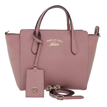 GUCCI Hand Bag Leather 2way Pink 368827 Auth 74805A