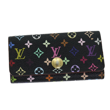 LOUIS VUITTON Monogram Multicolor Multicles 4 Key Case Black M93732 Auth 74838