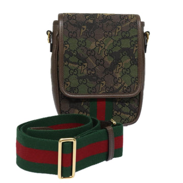 GUCCI GG Canvas Web Sherry Line xPALACE Bag Camouflage 723142 Auth 74880S