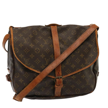 LOUIS VUITTON Monogram Saumur 35 Shoulder Bag M42254 LV Auth 74931