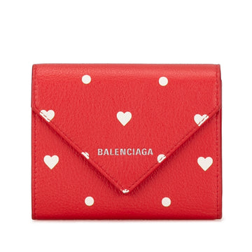 BALENCIAGA Leather Papier Hearts Compact Wallet Small Wallets