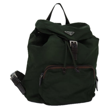 PRADA Backpack Nylon Khaki Auth 75122
