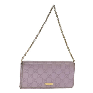 GUCCI GG Canvas ssima Shoulder Long Wallet Purple 170426 Auth 75212