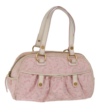 CELINE Macadam Canvas Hand Bag Pink Auth 75323