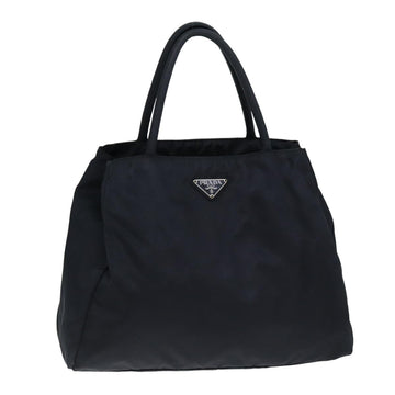 PRADA Tote Bag Nylon Black Auth 75337