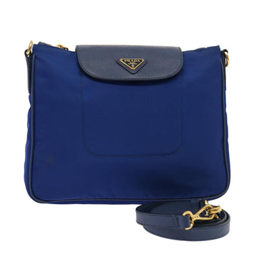 PRADA Shoulder Bag Nylon Blue Auth 75359