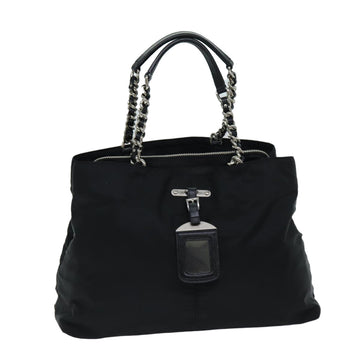 PRADA Tote Bag Nylon Black Auth 75367