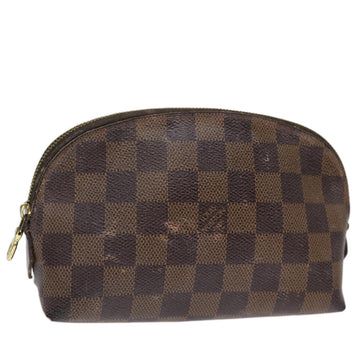 LOUIS VUITTON Damier Ebene Pochette Cosmetic PM Pouch N47516 LV Auth 75409