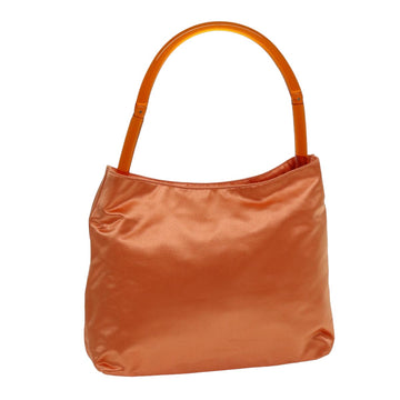 PRADA Shoulder Bag Satin Orange Auth 75449