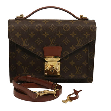 LOUIS VUITTON Monogram Monceau 28 Hand Bag 2way M51185 LV Auth 75470