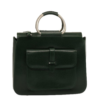 GUCCI Hand Bag Leather Green 000 2058 0307 Auth 75505