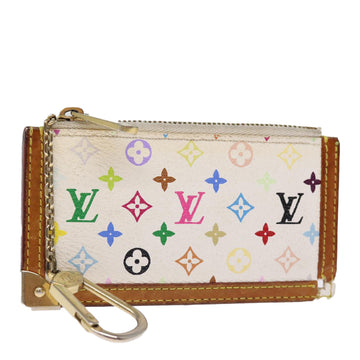 LOUIS VUITTON Monogram Multicolor Pochette Cles Purse White M92655 Auth 75531