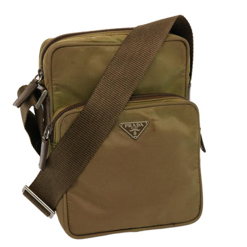 PRADA Shoulder Bag Nylon Khaki Auth 75573