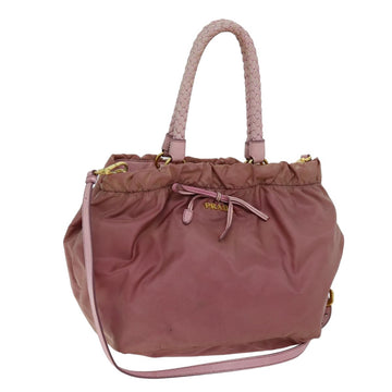 PRADA Hand Bag Nylon 2way Pink Auth 75584