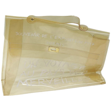 HERMES Vinyl Kelly Hand Bag Vinyl Clear Auth 75613