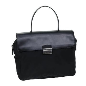 PRADA Hand Bag Nylon Black Auth 75647