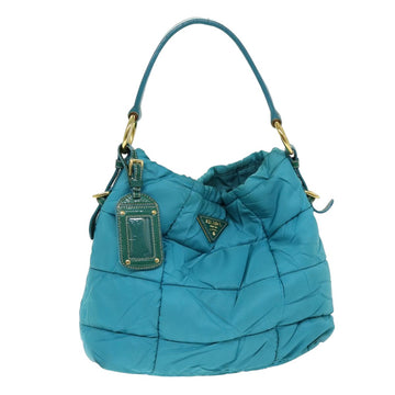 PRADA Tote Bag Nylon Turquoise Blue Auth 75648