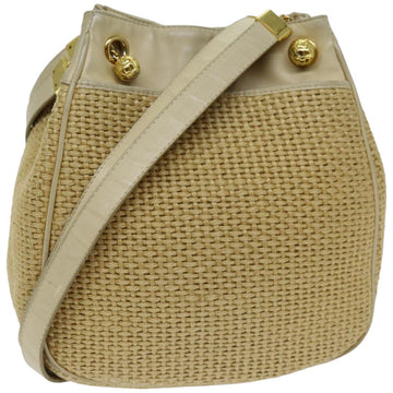 BOTTEGA VENETA Shoulder Bag straw Beige Auth 75697